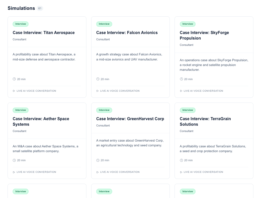 Catalog of MBB-style cases